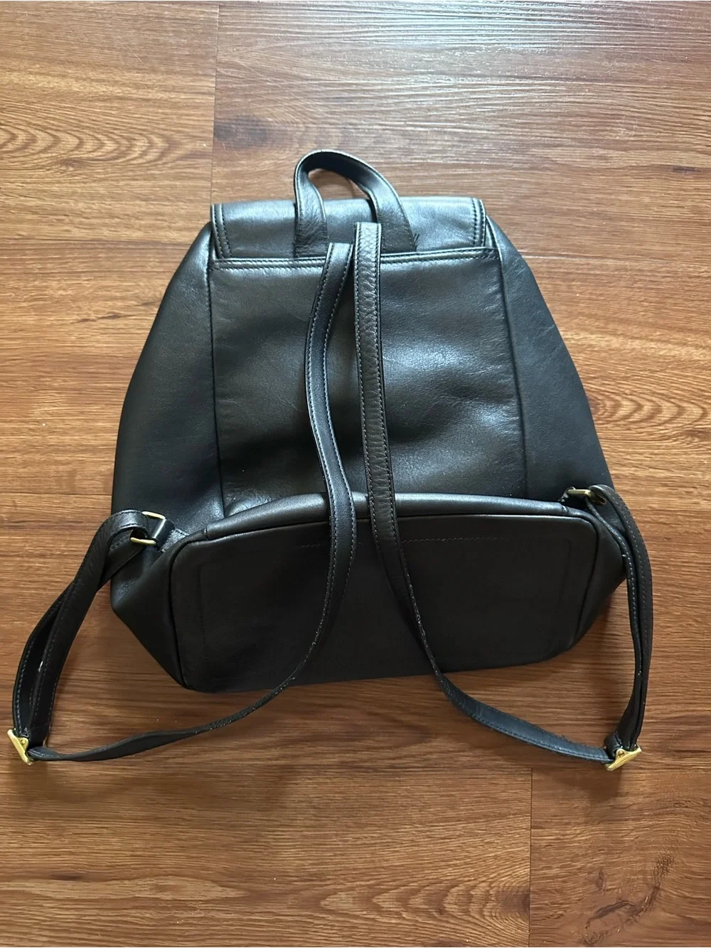 Vintage Coach Legacy West Hampton Black Leather Backpack with Gold Hardware